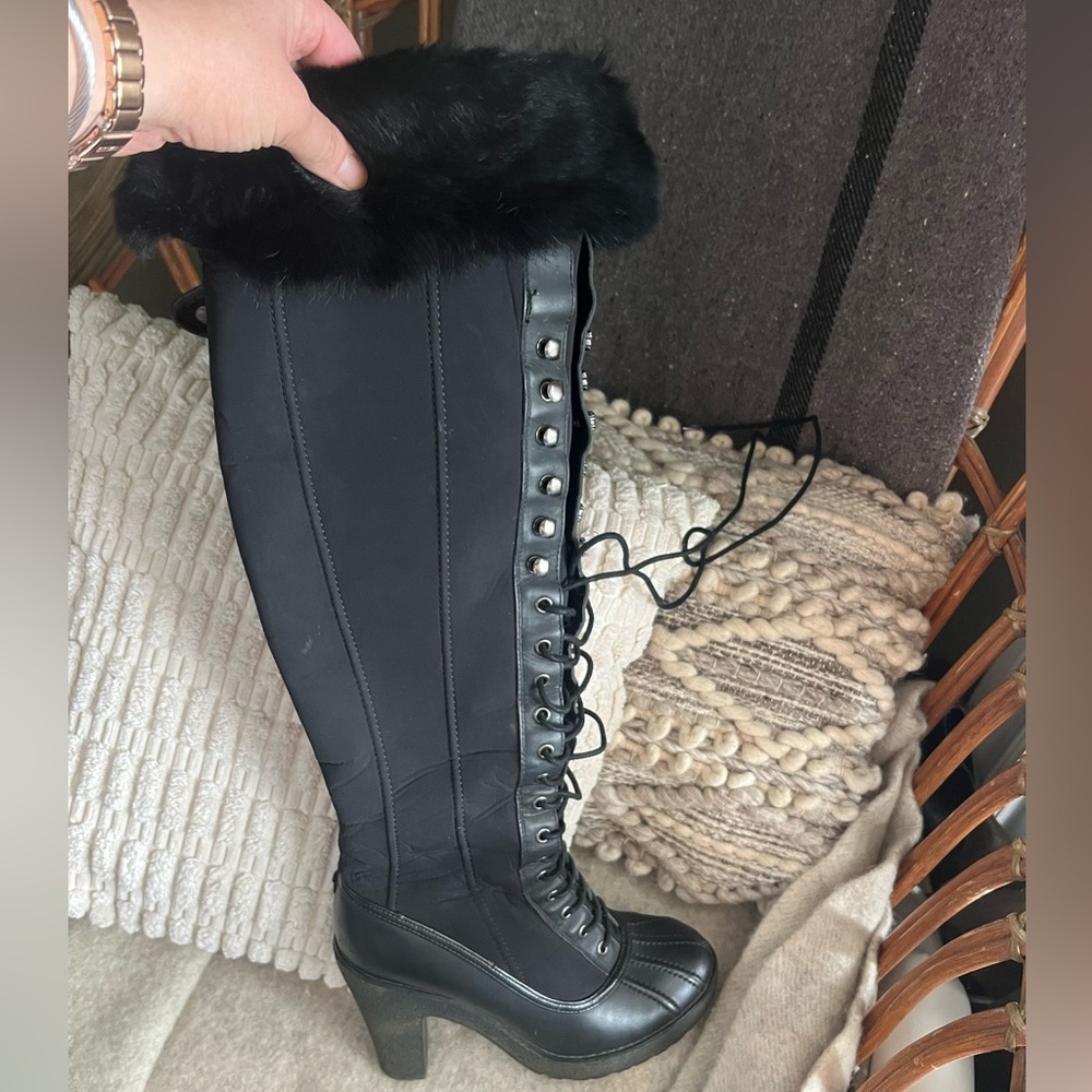 Rudsak Black Knee-High Lace-Up Boots - Picture 7 of 11